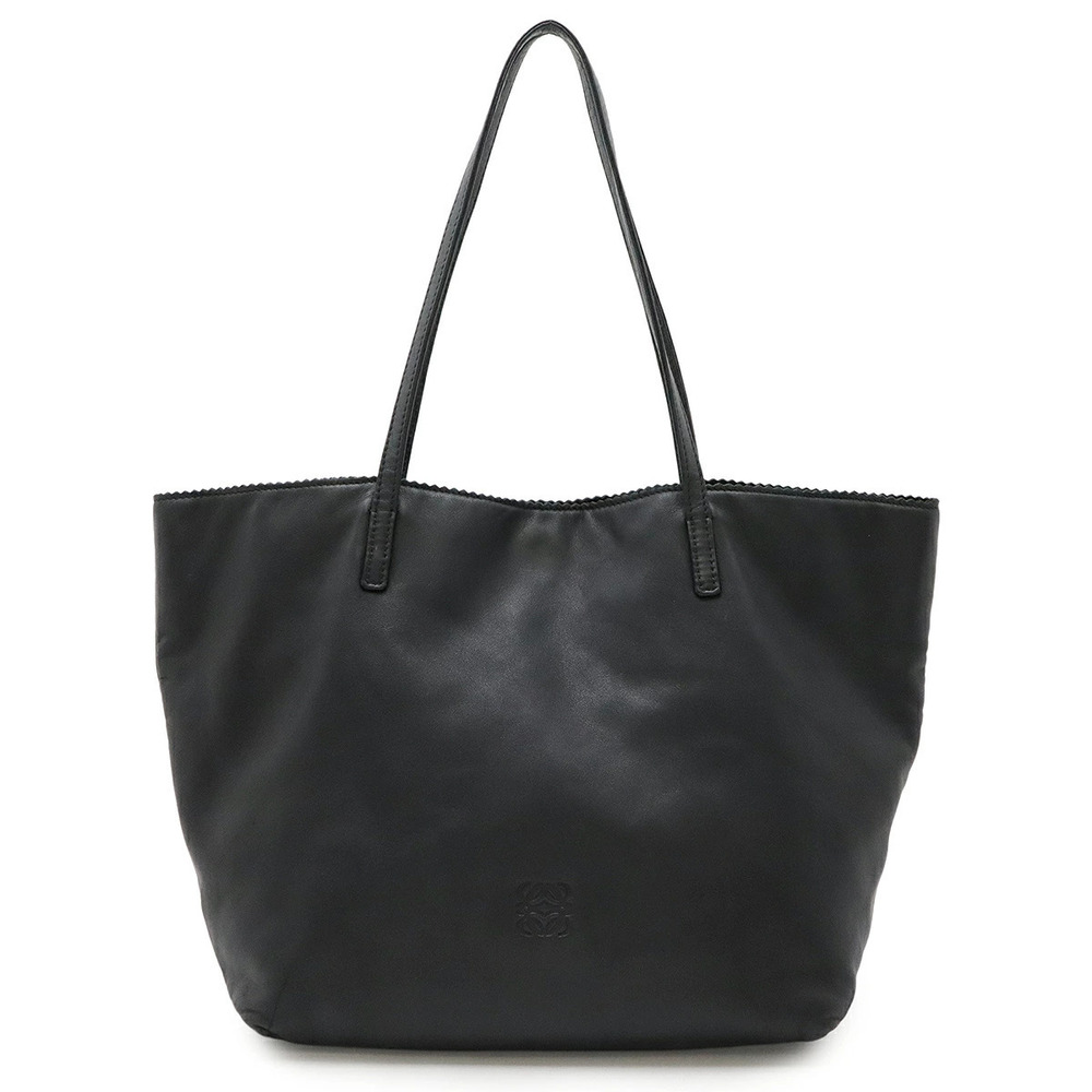 Loewe Ara Anagram Tote Bag Shoulder Hobo Nappa Leather Black